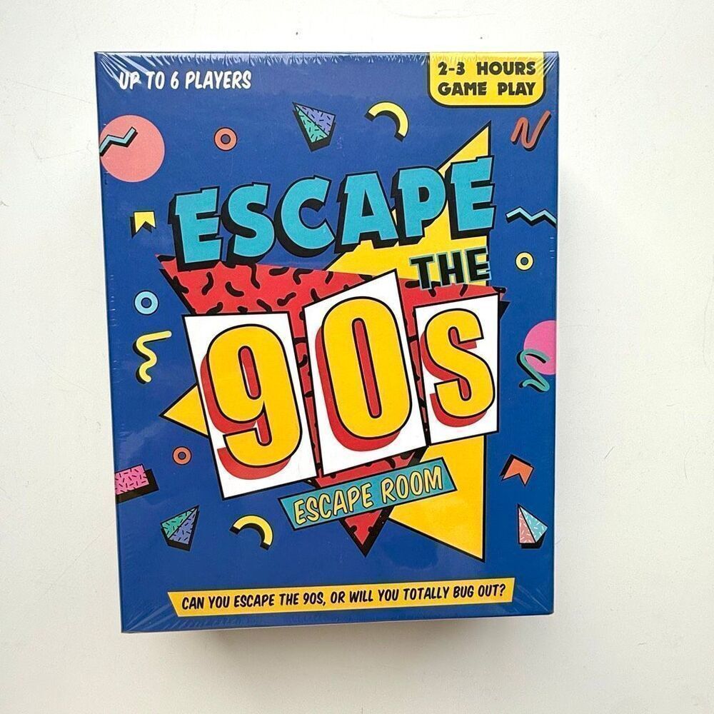Escape The 90's" escape room game for up to 6 players. Brand new!